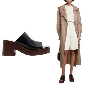 Tod’s | 80mm Leather Platform Mules in Black - Size IT 39